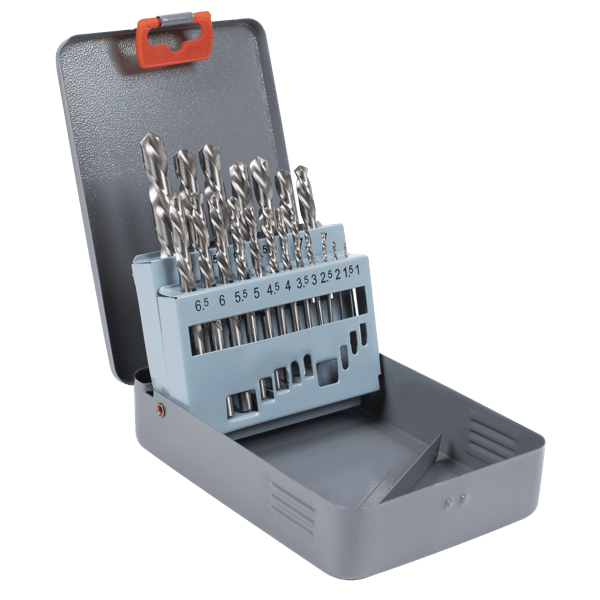 Left-Hand Spiral Drill Bit Set 19pc
