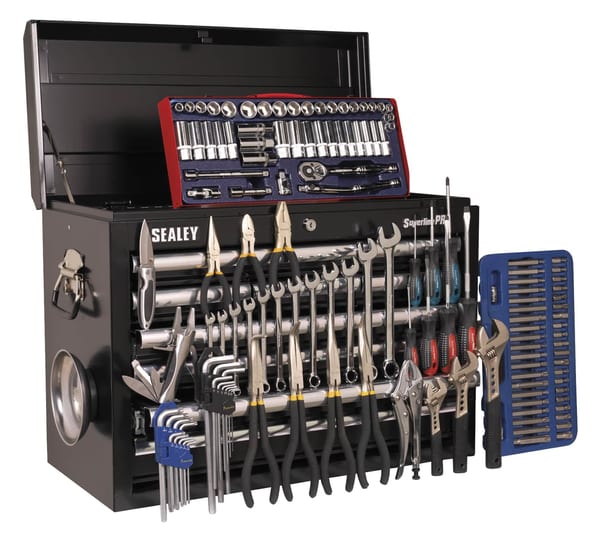 Topchest 10 Drawer Tool Chest with 138pc Tool Kit - Black