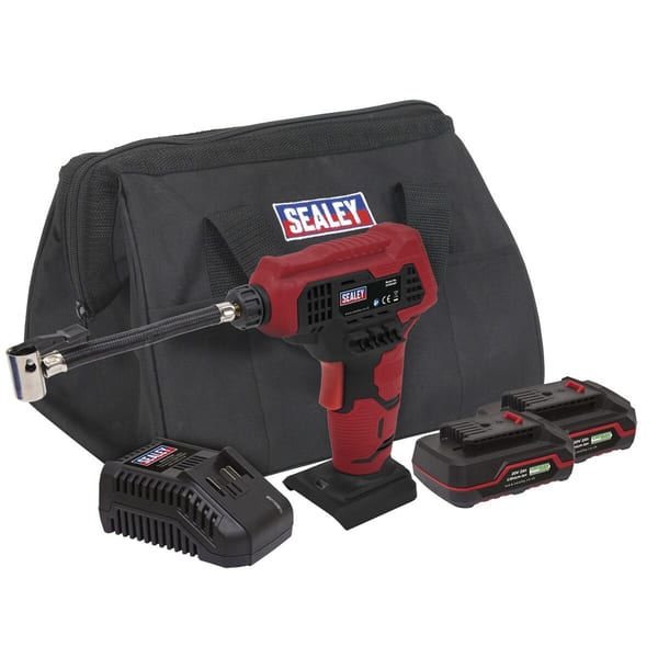 SV20 Series Cordless Tyre Inflator Kit 20V 2Ah - 2 Batteries
