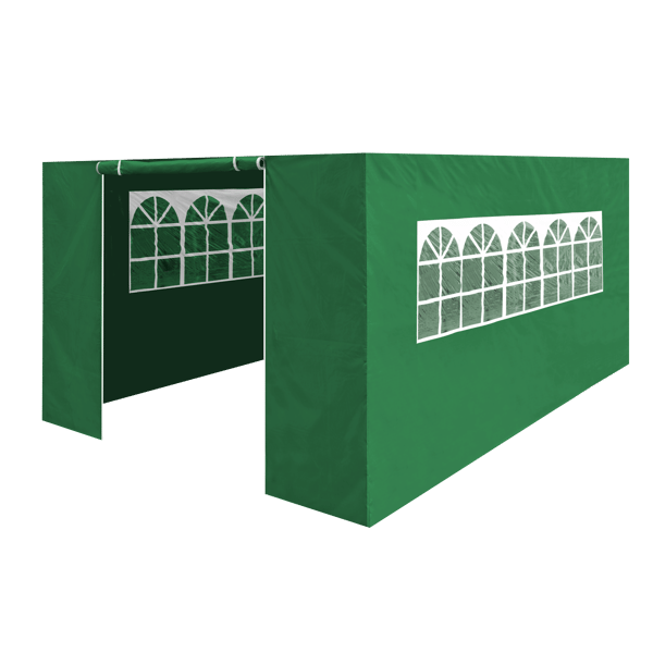 Premium Side Walls/Doors/Windows for Gazebo/Marquee, Fits 3 x 4.5m Models - Dark Green