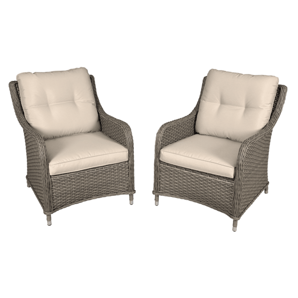 Chester Rattan Wicker Outdoor Armchairs 2pc