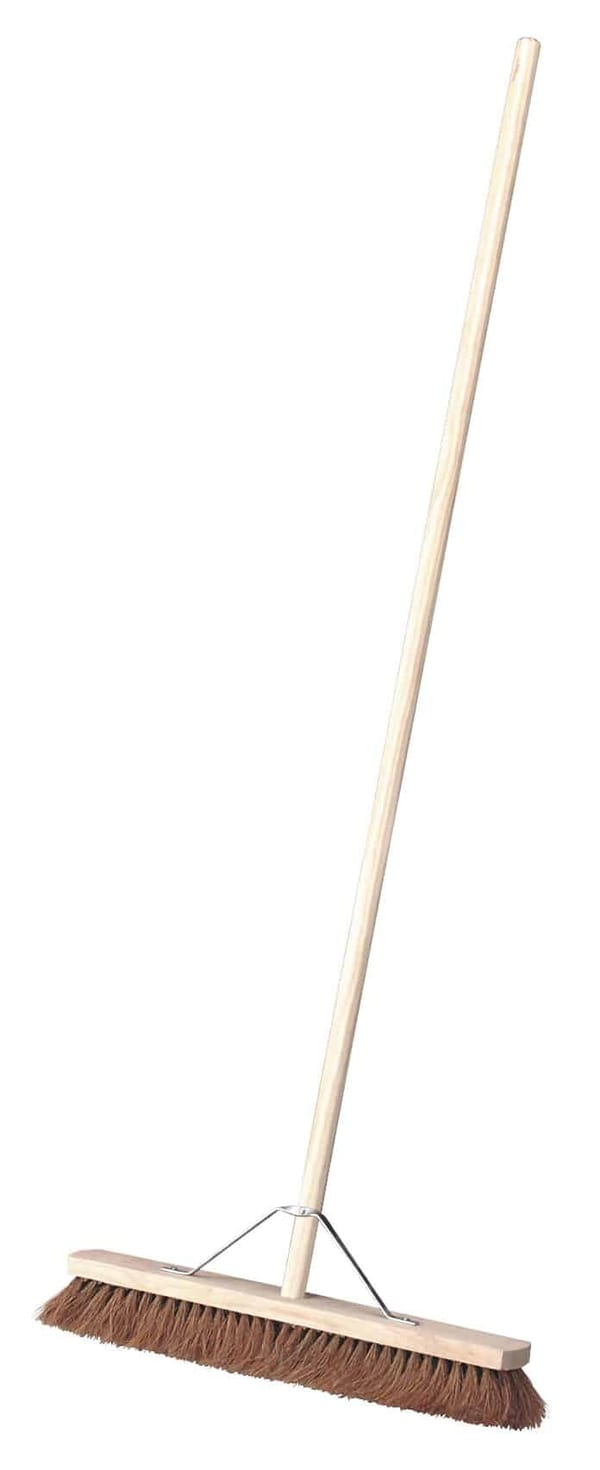24-inch soft bristle broom for efficient indoor and outdoor cleaning