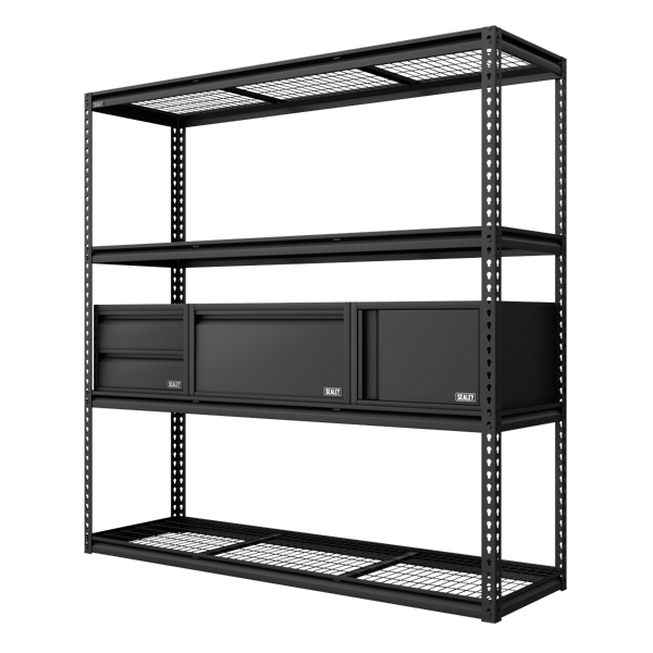 Heavy-Duty Modular Racking Kit with 3 Storage Units