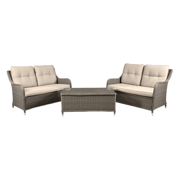 Chester Rattan Wicker Outdoor Lounge Set 3pc