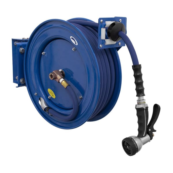 Heavy-Duty Retractable Water Hose Reel 15m 13mm ID Rubber Hose