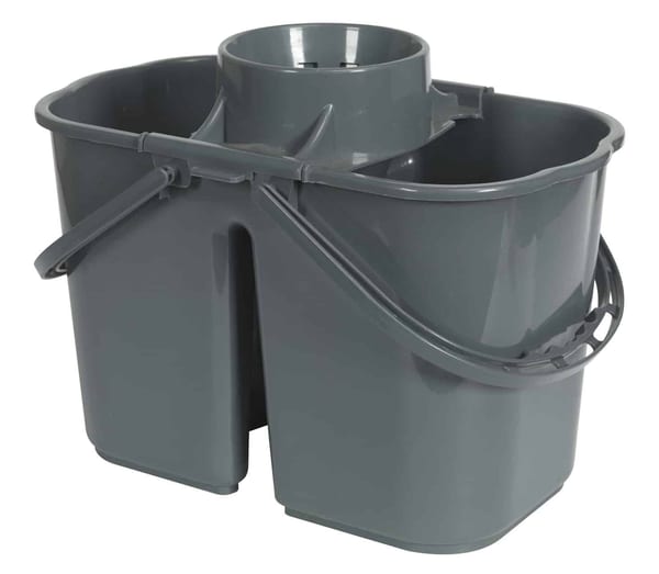 15ltr Mop Bucket with 2 compartments for efficient indoor cleaning.