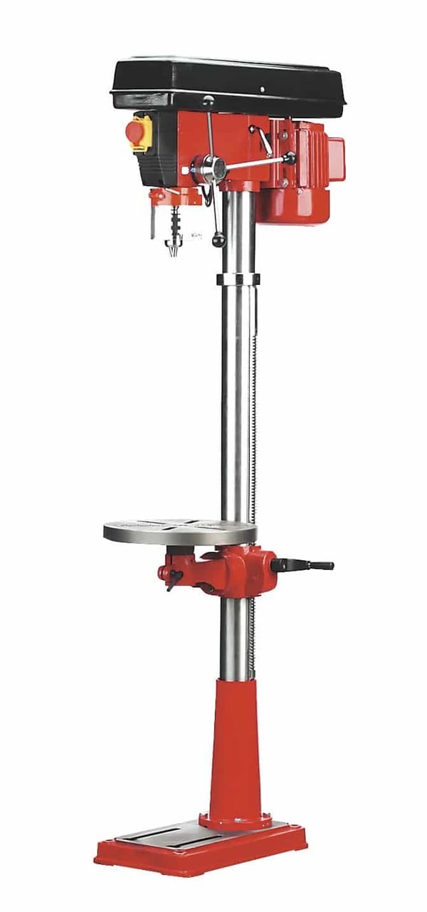 16-speed pillar drill with 550W motor and 1580mm height for precision drilling