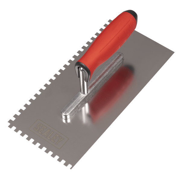Stainless Steel 6mm Notched Trowel with Rubber Handle 270mm