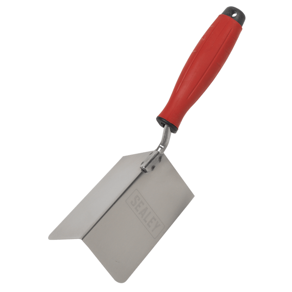 Stainless Steel External Corner Trowel with Rubber Handle 120 x 60mm