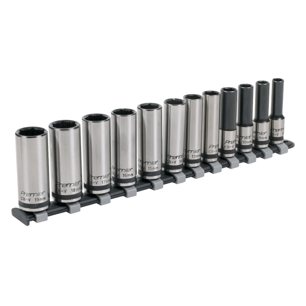 Deep Lock-On(TM) Socket Set 3/8"Sq Drive 12pc