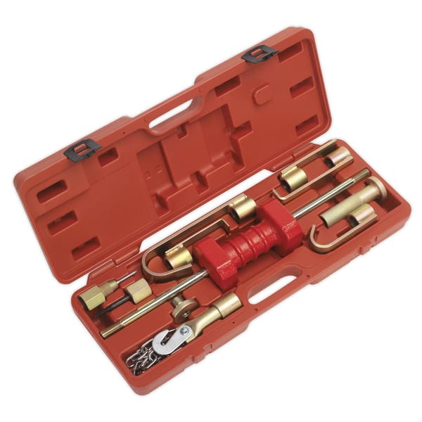 Heavy-duty slide hammer kit 10-piece set for bodyshop and garage use.