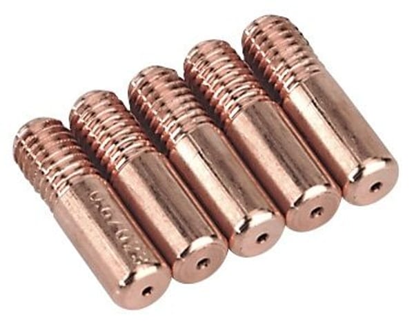 Pack of 5 copper contact tips 0.8mm for MIG welding tools