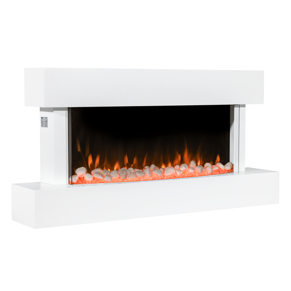 Wall Mounting Electric Fireplace with LED Flame Effect 46" - White