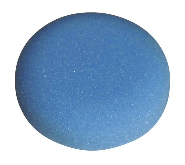 Blue buffing and polishing foam head Ø80 x 25mm for hook and loop attachments.