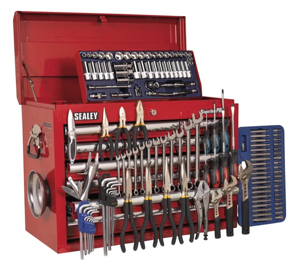 Topchest 10 Drawer Tool Storage with 138pc Tool Kit - Red