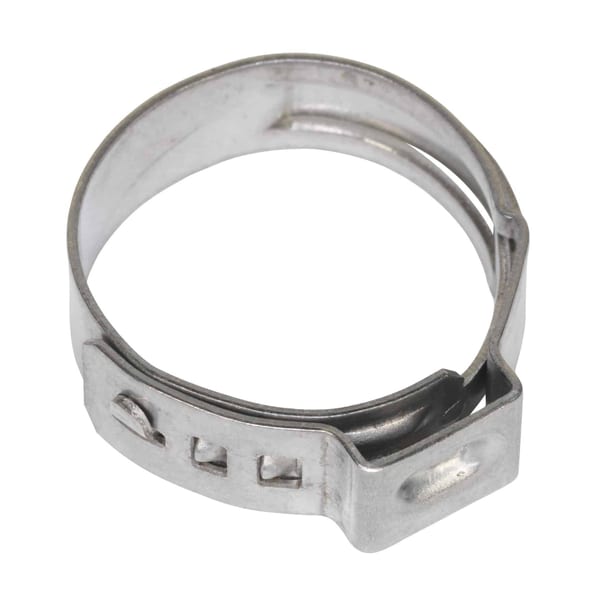 O-Clip Single Ear Ø17.8-21mm metal hose clip, pack of 25 for secure connections.