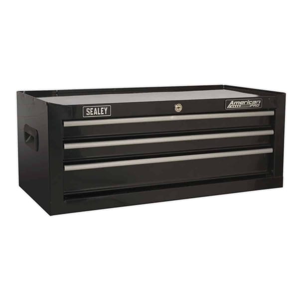 Sealey American Pro tool chest with four drawers, black finish, designed for storage and organisation of tools and equipment.