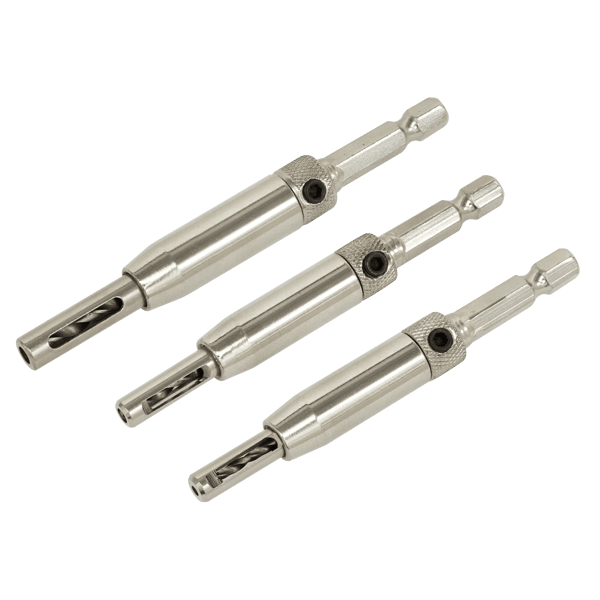 Self-Centring Chamfered Hinge Drill Set 3pc