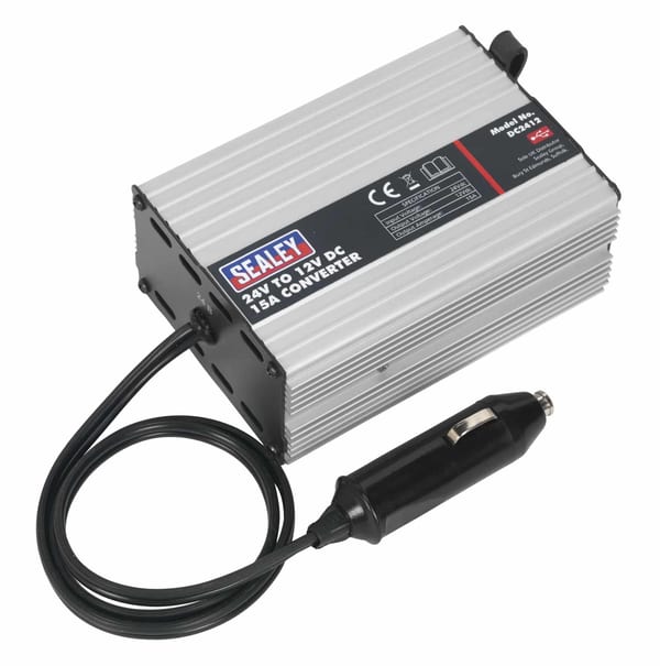 24V to 12V DC converter, 15A for power inverters and lighting.