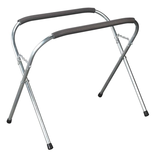Durable panel stand for bodyshop and garage use, featuring padded grips and a sturdy frame.