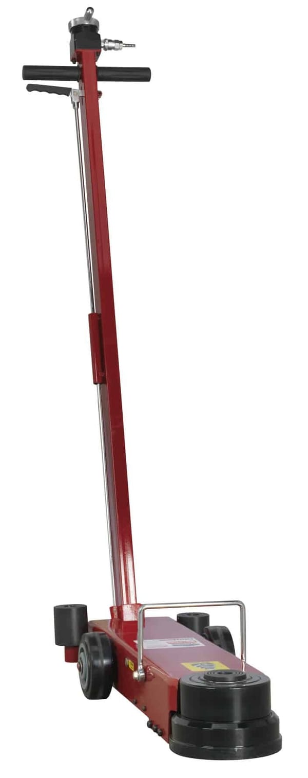 40-tonne telescopic air jack for long reach and low entry lifting in garage applications.