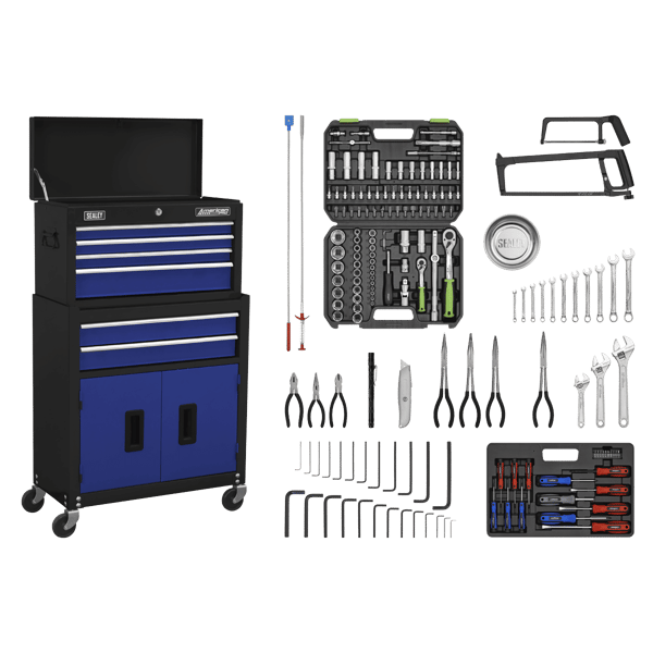 American PRO(R) Topchest & Rollcab Combination 6 Drawer - Blue