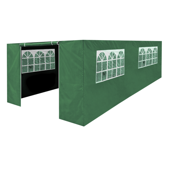 Premium Side Walls/Doors/Windows for Gazebo/Marquee, Fits 3 x 6m Models - Dark Green