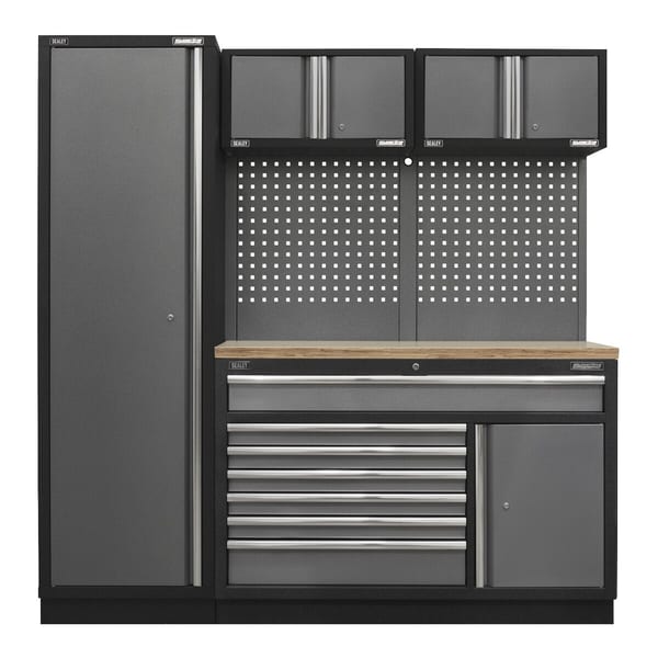 Superline PRO(R) Storage System with Pressed Wood Worktop 1.96m