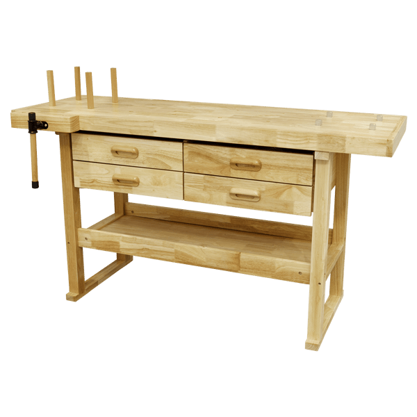 Woodworking Bench with 4 Drawers
