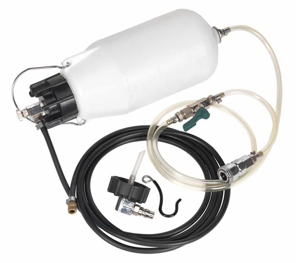 Pneumatic Brake & Clutch Bleeder with hoses for vehicle maintenance.