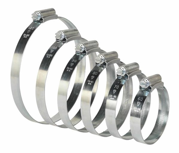 Hi-Grip hose clips assortment pack sizes Ø60-160, 26 pieces for secure fastening.