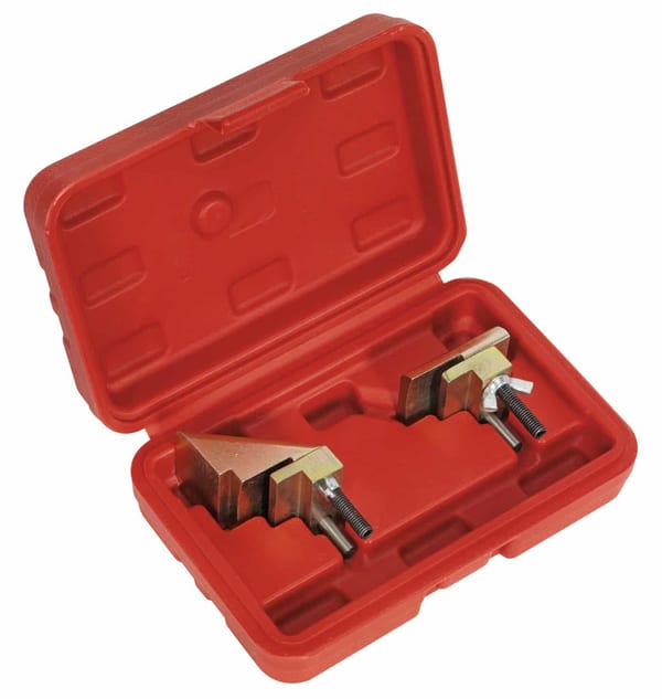 Auxiliary stretch belt removal tool set with case for vehicle service and maintenance.
