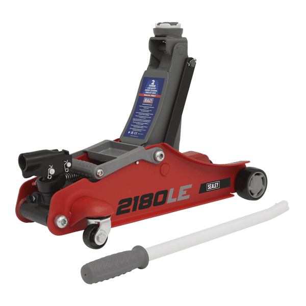 180 deg Handle Low Profile Short Chassis Trolley Jack 2 Tonne - Red