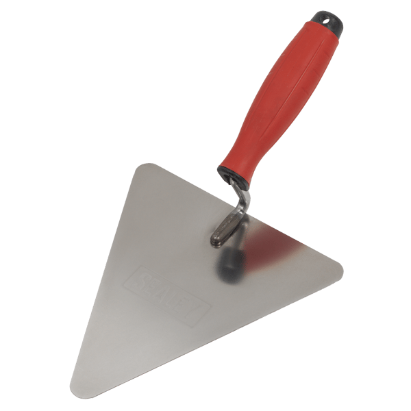 Stainless Steel Triangular Brick Trowel with Rubber Handle 180mm