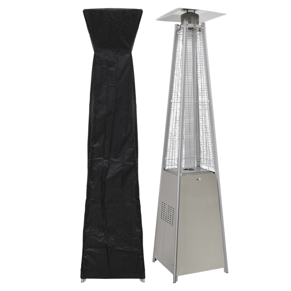 Pyramid Gas Patio Heater 13kW for Commercial & Domestic Use, Stainless Steel, Supplied with Cover