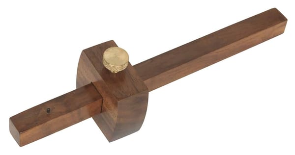 230mm Hardwood Marking Gauge with brass knob for precise measurements in woodworking.