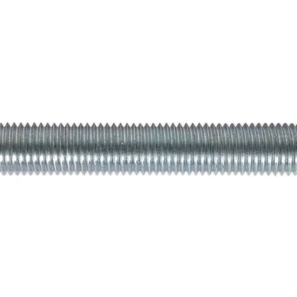 Galvanised steel threaded rod showcasing fine threads for secure fastening in construction and engineering applications.