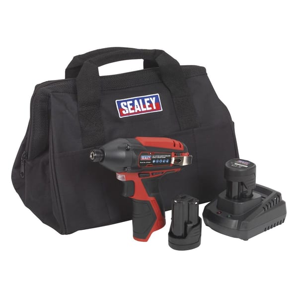 SV12 Series 1/4"Hex Drive Cordless Impact Driver Kit 12V 2Ah - 2 Batteries