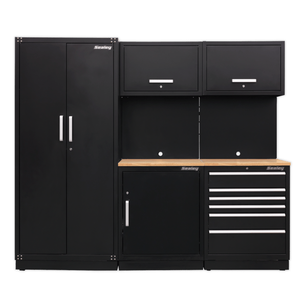 Storage System with Hardwood Worktop 2.48m
