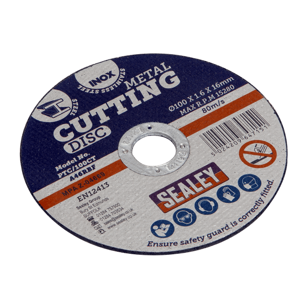 100 x 1.6mm Cutting Disc 16mm Bore