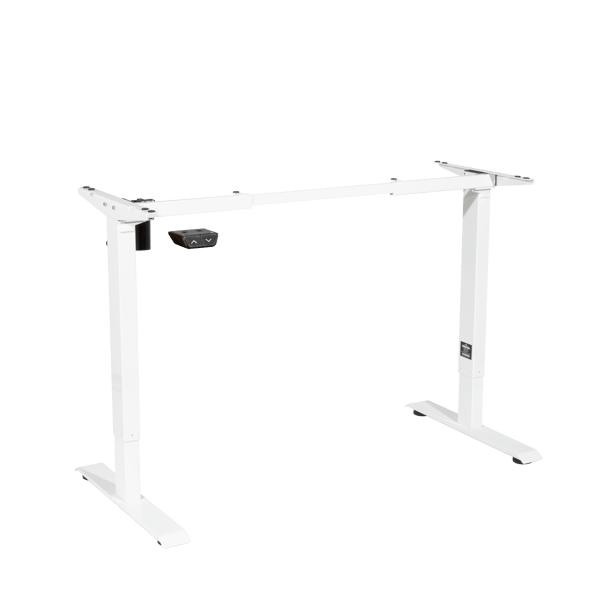 Single Motor Ultra-Quiet Adjustable-Height Desk Frame 70kg Capacity - White