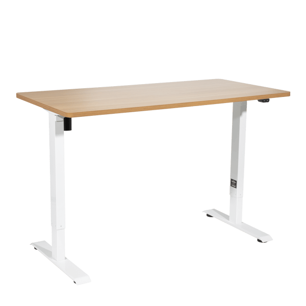 Single Motor Ultra-Quiet Adjustable-Height Electric Sit/Stand Desk - Oak Desktop