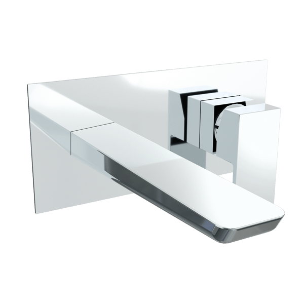 Baridi Wall Mounting Basin Mixer Tap, Square - Chrome
