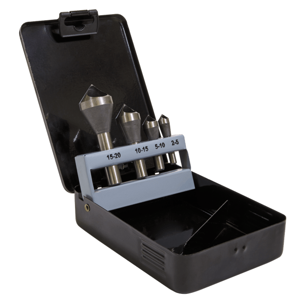 90 deg Slotted Deburring Countersink Drill Bit Set 4pc