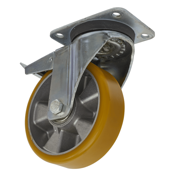 160mm Castor Wheel with Swivel Plate & Total Lock