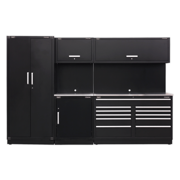 Storage System with Stainless Worktop 3.26m