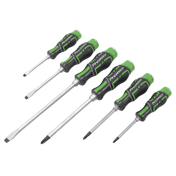 Hammer-Thru Screwdriver Set 6pc - Hi-Vis Green