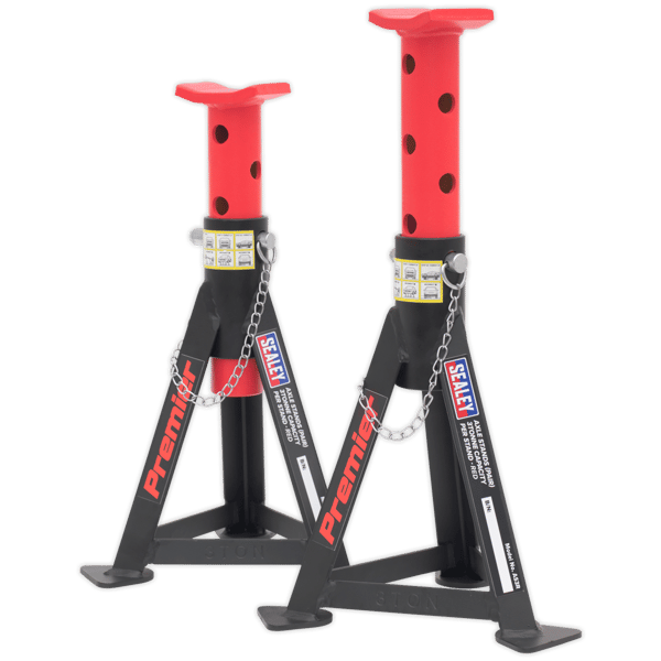 Axle Stands (Pair) 3 Tonne Capacity per Stand - Red