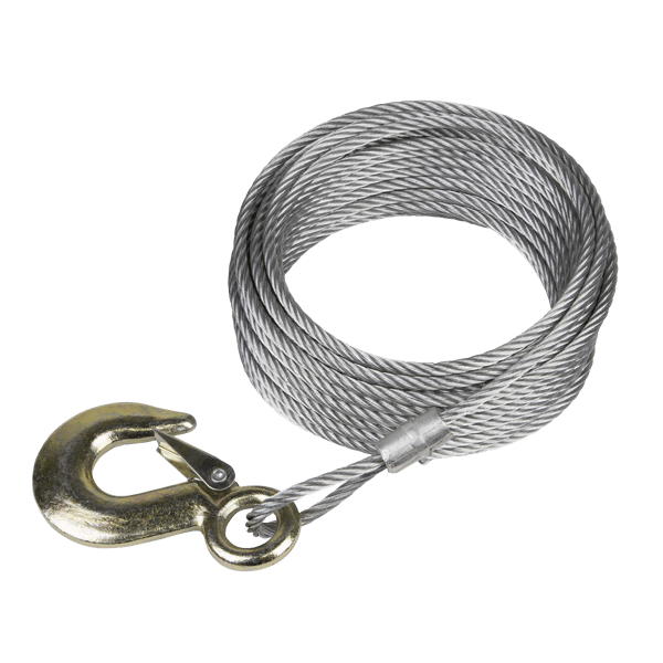 Winch Cable/Wire Rope with Forged Hook 5.1mm x 10m 1350kg Breaking Strength