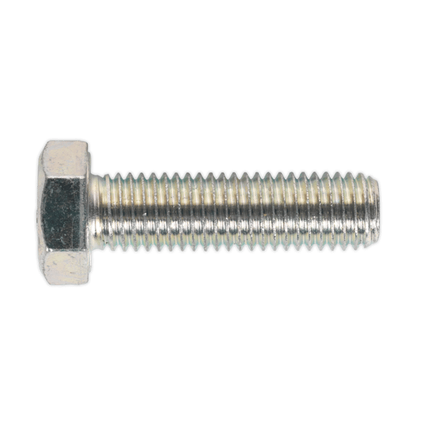 8.8 Zinc Plated HT Setscrew M14 x 50mm, DIN 933 - Pack of 10